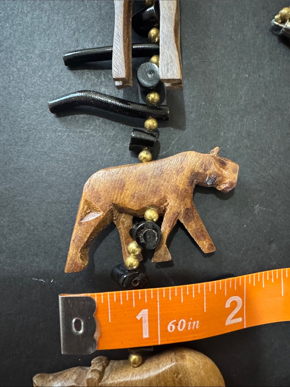 Vintage African Safari Animal Wood Necklace - Picture 5 of 12